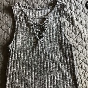 grey mesh american eagle crop top